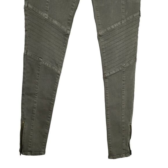 New American Eagle Super Stretch Jegging Olive Green Zippered Ankles 8 X-Long - Picture 6 of 10